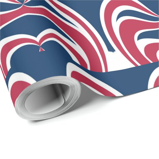 Papier Cadeau Créez votre propre bleu rouge et blanc (Coin rond)