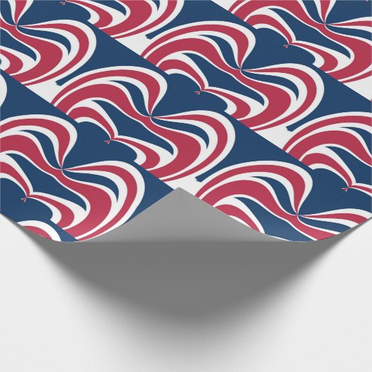 Papier Cadeau Créez votre propre bleu rouge et blanc (Coin)