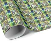 Papier Cadeau Créez Votre Propre Bouton. (Coin rond)