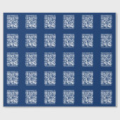 Papier Cadeau Créez votre propre code QR | Bleu (Plat)