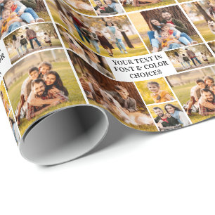 Papier Cadeau Créez votre propre collage de 8 photos et texte un