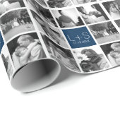 Papier Cadeau Créez votre propre collection photo Mariage Monogr (Coin rond)