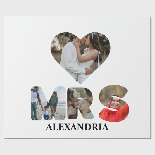 Papier Cadeau Créez votre propre couple Mr et Mrs photo Matching (Plat)