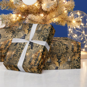 Papier Cadeau Créez Votre Propre Damassé de Corbeaux Gothiques S