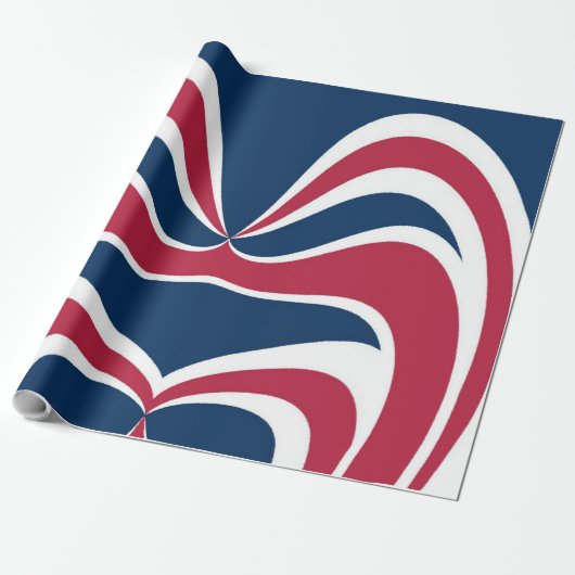 Papier Cadeau Créez votre propre drapeau rouge bleu blanc pays a (Déroulé)