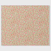 Papier Cadeau Créez votre propre Empreinte de léopard rouge et r (Plat)