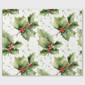 Papier Cadeau Créez Votre propre houx rouge peint (Plat)