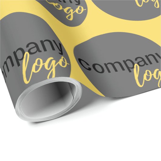 PAPIER CADEAU CRÉEZ VOTRE PROPRE LOGO D'AFFAIRES MOTIF RÉPÉTANT (Coin rond)