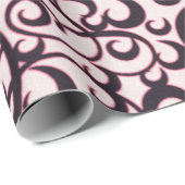 Papier Cadeau Créez votre propre Motif en fibre rose et noire (Coin rond)