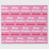 Papier Cadeau Créez votre propre nom Pink Christmas (Plat)