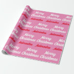 Papier Cadeau Créez votre propre nom Pink Christmas<br><div class="desc">Créez votre propre nom Papier d'enveloppement de Noël rose</div>