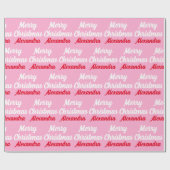 Papier Cadeau Créez votre propre nom Pink Christmas (Plat)