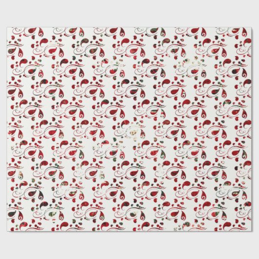 Papier Cadeau Créez votre propre pâté de Noël rouge et vert (Plat)