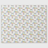 Papier Cadeau Crème blanc Cockapoo Cavapoo Chien Anniversaire (Plat)