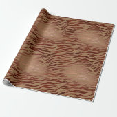 Papier Cadeau Crème Brown chic Zebra Print (Déroulé)