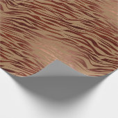 Papier Cadeau Crème Brown chic Zebra Print (Coin)