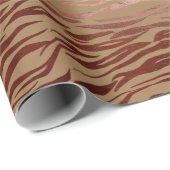 Papier Cadeau Crème Brown chic Zebra Print (Coin rond)