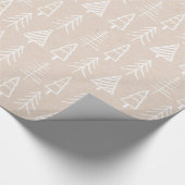 Papier Cadeau Crème chic minable de vacances de motif d'arbres (Coin)