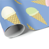 Papier Cadeau Crème de glace Cone mignonne 1er Anniversaire Papi (Coin rond)