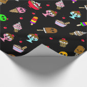 Papier Cadeau Crème de glace de Whimsical et cerises Anniversair (Coin)