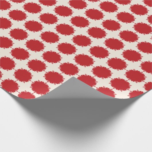 Papier Cadeau Crème de Noël et rouge (Coin)