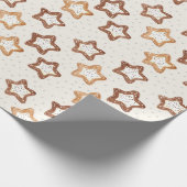 Papier Cadeau Crème Étoiles Blanches Noël (Coin)