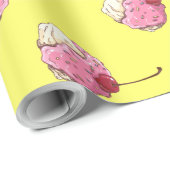 Papier Cadeau Crème glacée (Coin rond)