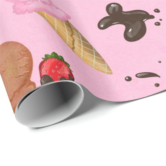 Papier Cadeau crème glacée (Coin rond)