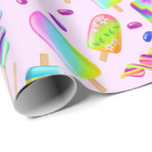 Papier Cadeau Crème glacée (Coin rond)