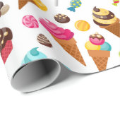 Papier Cadeau Crème glacée (Coin rond)