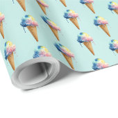 Papier Cadeau Crème Glacée (Coin rond)