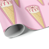 Papier Cadeau Crème glacée au cône de sucre (Coin rond)