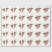 Papier Cadeau Crème glacée colorée mignonne d'anniversaire (Plat)