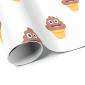 Papier Cadeau crème glacée cône émoji (Coin rond)