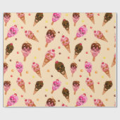 Papier Cadeau Crème glacée crâne (Plat)