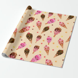 Papier Cadeau Crème glacée crâne