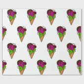 Papier Cadeau Crème glacée de crâne de Berry doux mortel (Plat)