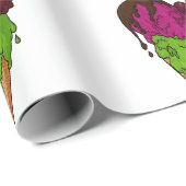 Papier Cadeau Crème glacée de crâne de Berry doux mortel (Coin rond)