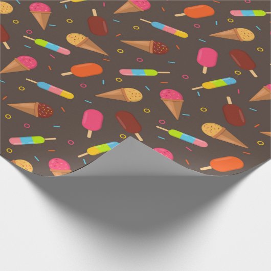 Papier Cadeau Crème glacée et Popsicles (Coin)
