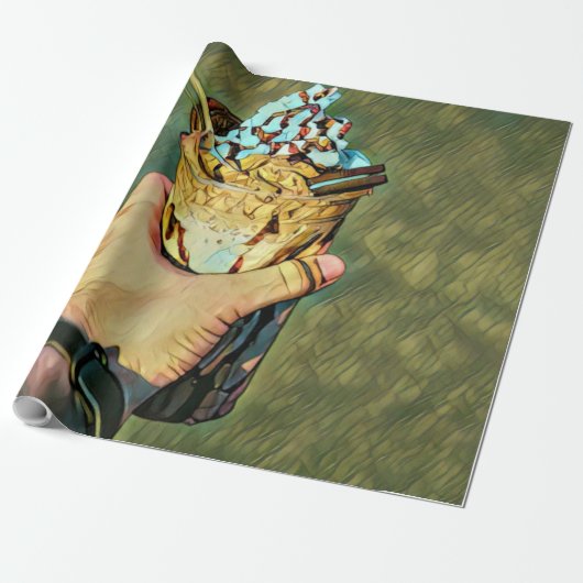 Papier Cadeau crème glacée froide cool (Déroulé)