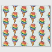 Papier Cadeau Crème glacée Rainbow LGBTQ+ Pride (Plat)
