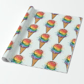 Papier Cadeau Crème glacée Rainbow LGBTQ+ Pride (Déroulé)