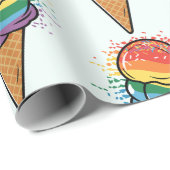 Papier Cadeau Crème glacée Rainbow LGBTQ+ Pride (Coin rond)