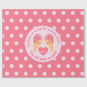 Papier Cadeau Crème glacée Scoops Cute Romantique Saint Valentin (Plat)