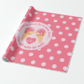 Papier Cadeau Crème glacée Scoops Cute Romantique Saint Valentin (Déroulé)