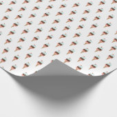 Papier Cadeau Crème glacée triple scoop rose motif emballage cad (Coin)