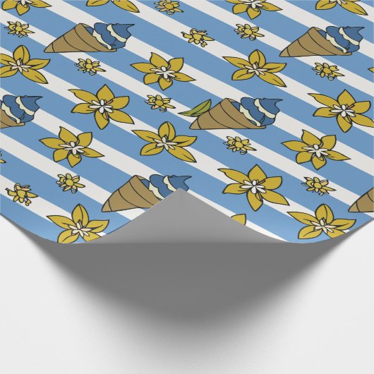 Papier Cadeau Crème glacée Vanille Bleue (Coin)