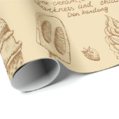 Papier Cadeau Crème glacée vintage (Coin rond)