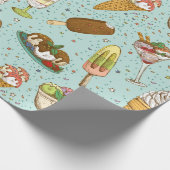 Papier Cadeau Crème glacée vintage (Coin)