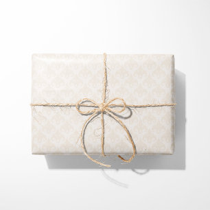 Papier Cadeau Crème Heart Damask